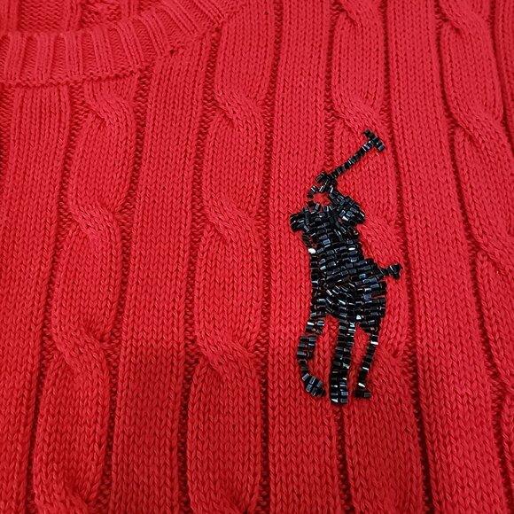 Polo Ralph Lauren Cable Knit Crewneck Short Sleeve Pullover Sweater Women's XL - Picture 5 of 9